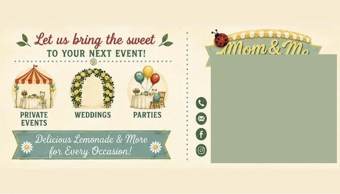 Mom and Me Lemonade business cards