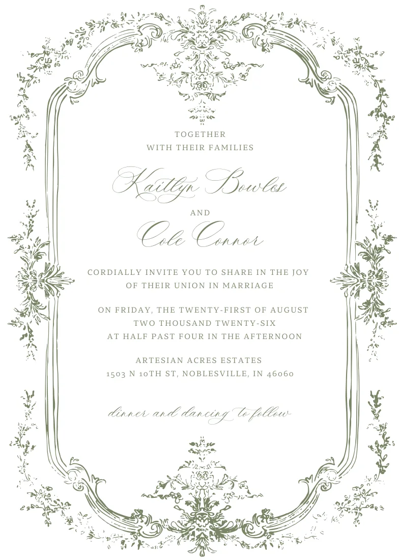 Wedding invitation sample